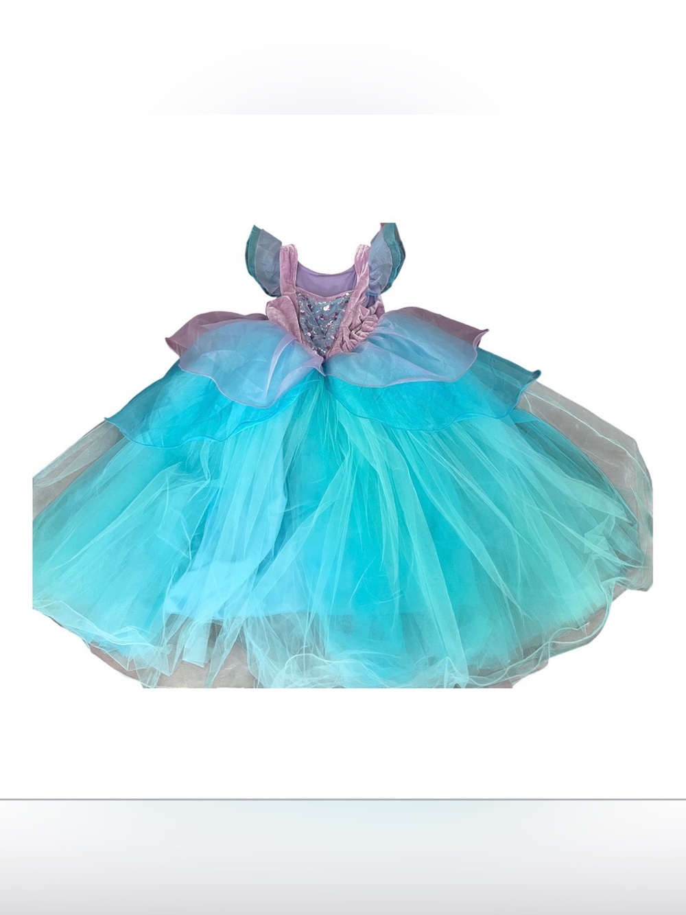 Kids Ariel like Princess Dress Costume Full Skirt
